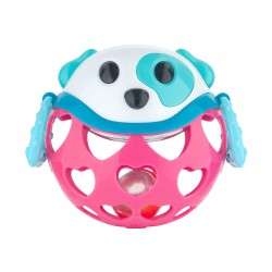 Canpol babies Interaktivní hračka míček s chrastítkem Růžový pejsek